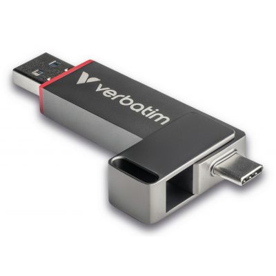USB-mälupulk Verbatim 128GB Dual QuickStick USB3.2 Gen1 SSD Performance, Silver/hõbedane, Re510MB/s Wr460MB/s